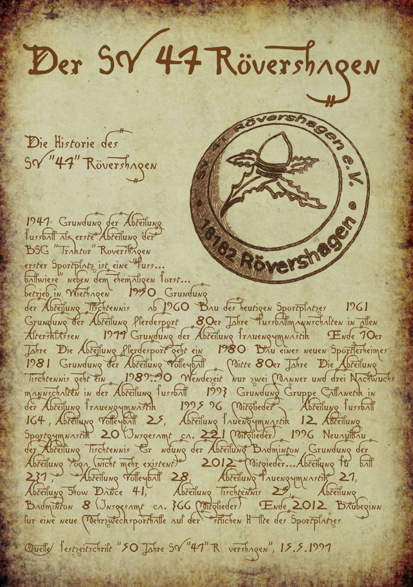 Historisches Dokument SV 47 Rövershagen